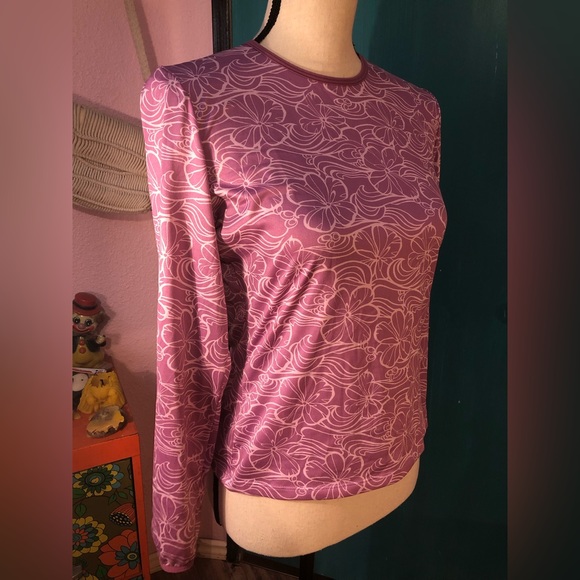 Patagonia Apilene Purple Floral Long Sleeve - Picture 5 of 14